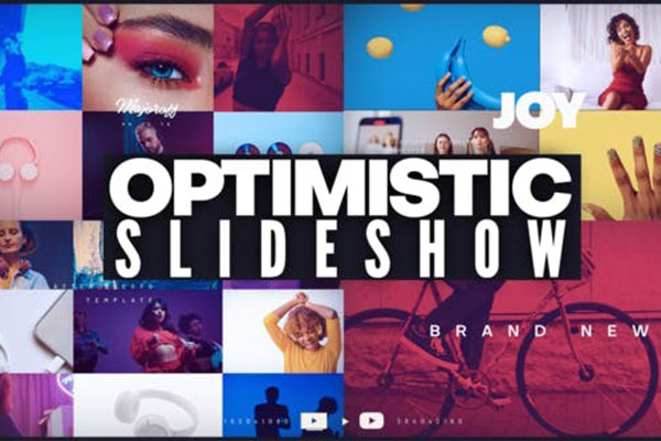 AE模板-炫彩时尚图文展示片头动画模板 Optimistic Slideshow