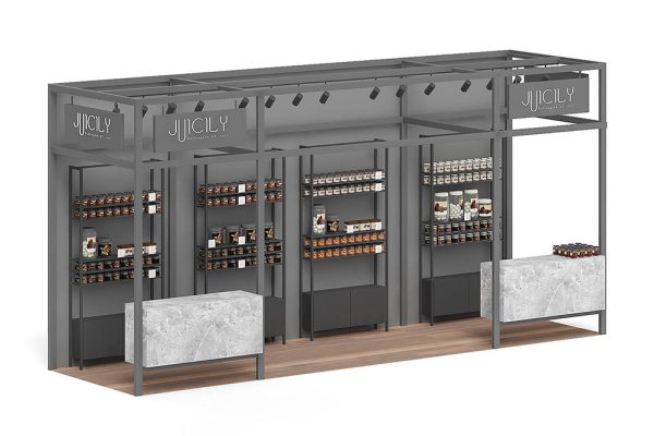 钢结构展示柜摊位模型C4D模型下载