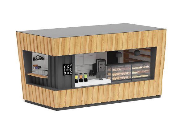 C4D咖啡饮料售货亭模型摊位模型