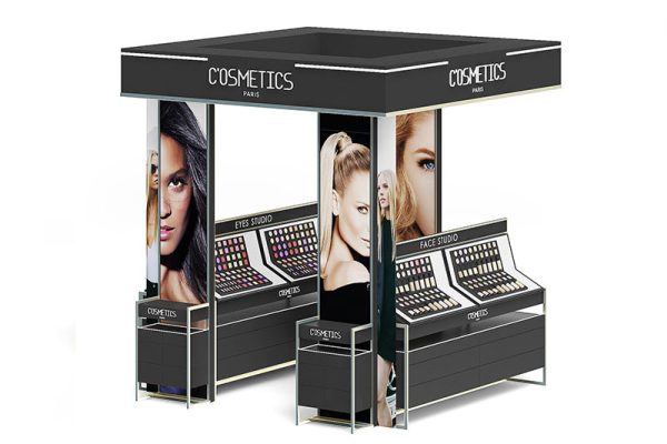 化妆品货架模型摊位模型C4D模型下载