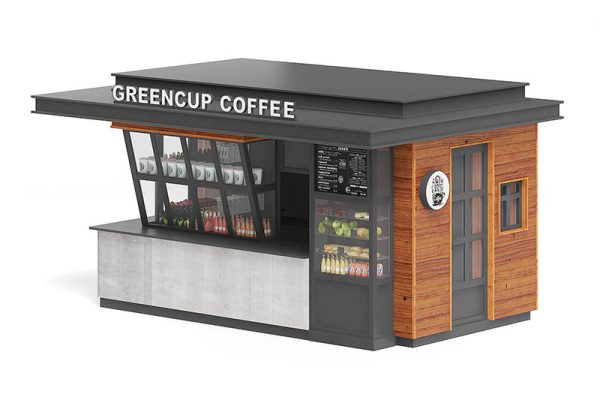 C4D咖啡饮品售货亭模型摊位模型