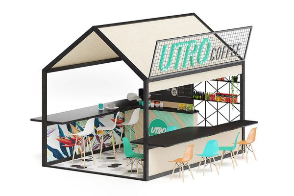 C4D饮品售货亭模型摊位商店摊位模型