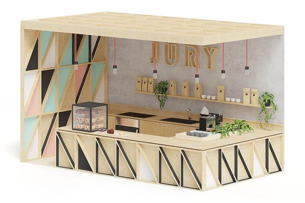 木质食品售货亭模型摊位模型C4D模型下载