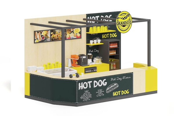 C4D汉堡热狗快餐售货亭模型商店摊位模型