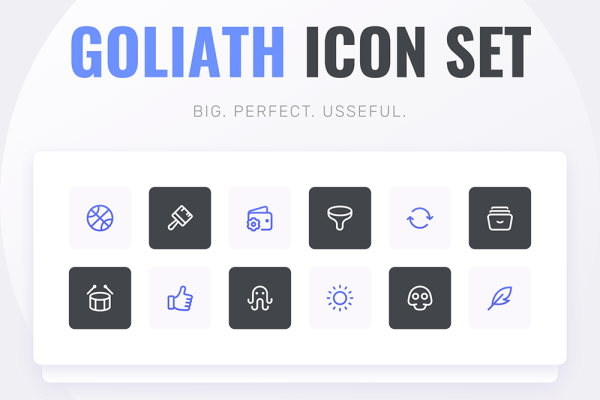 19 个类别的1500+矢量图标 GOLIATH 1500 ICON SET