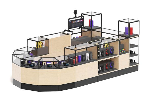 C4D3C电子产品展示柜模型摊位模型下载