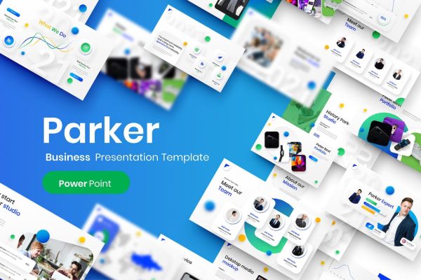 商业智能与数据分析PPT演示幻灯片模板 Parker – Business PowerPoint Template