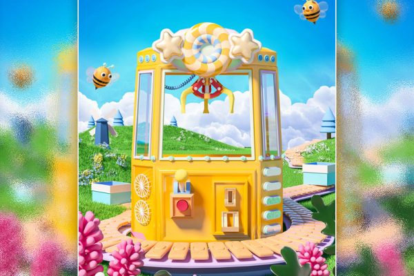 C4D工程-卡通抓娃娃机场景渲染工程抓娃娃机模型