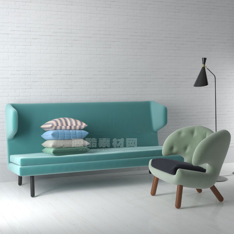 C4D模型-沙发模型椅子模型落地灯模型下载