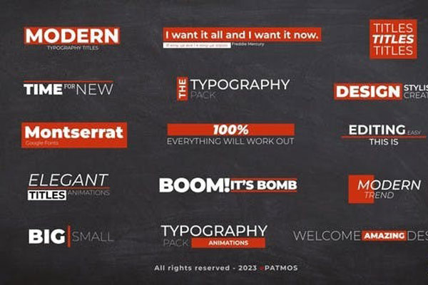 达芬奇模板-14个现代创意文字标题动画 Modern Titles v2.0 DR