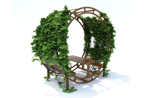 C4D模型-常春藤公园休闲椅模型下载