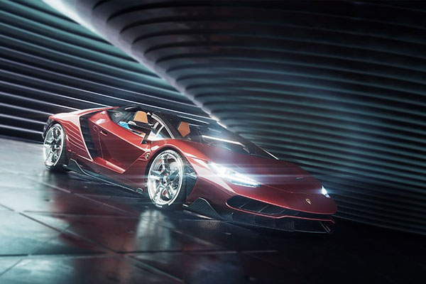 C4D工程-兰博基尼跑车渲染工程汽车跑车模型