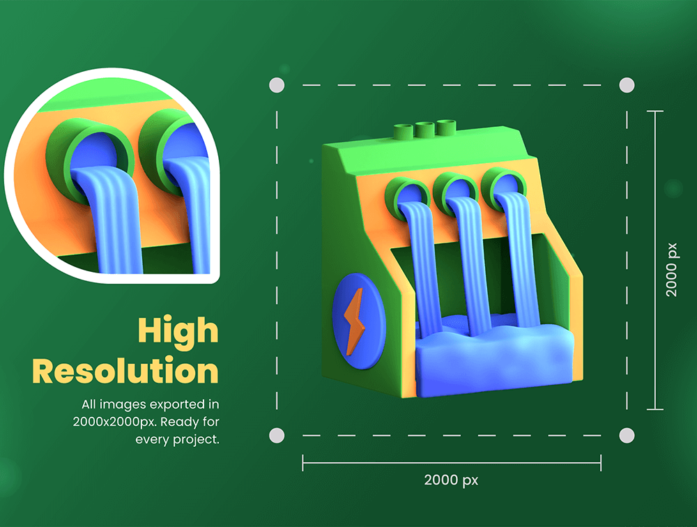 3D能源和环境图标