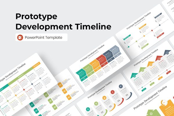 原型开发时间轴PPT模板 Prototype Development Timeline PowerPoint Template