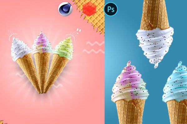 C4D教程-制作冰淇淋雪糕建模渲染课程（英语无字幕） Cinema 4D Masterclass Creating Ice Cream Product