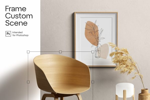 艺术房间作品展示画框样机模板素材