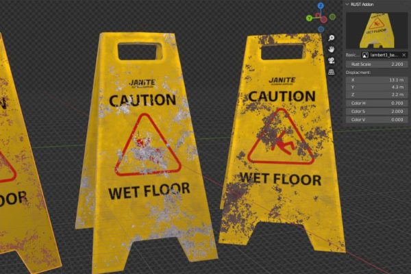 Blender生锈斑污渍腐蚀效果插件 Rust Blender Addon V1.0