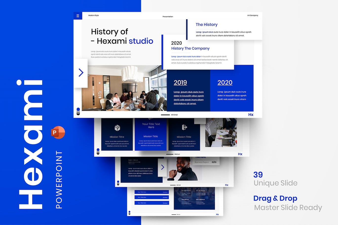 卓越商业团队演示PPT模板 Hexami – Business PowerPoint Template