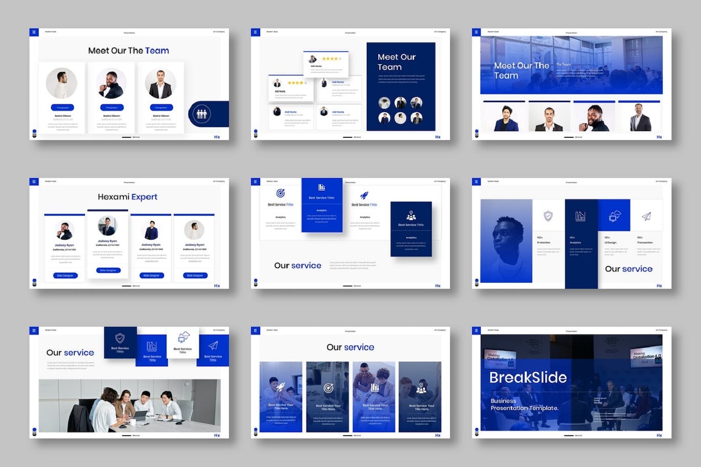 卓越商业团队演示PPT模板 Hexami – Business PowerPoint Template