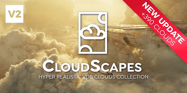 Blender390种真实云朵白云爆炸火焰烟雾烟花VDB模型预设库 CloudScapes V2