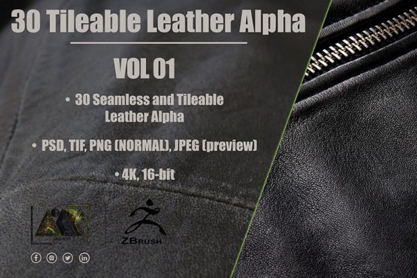 30个皮革贴图皮革Alpha材质贴图下载