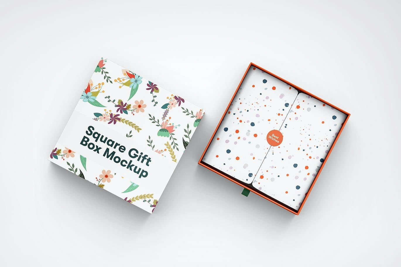 纸质礼品盒图案设计psd样机素材