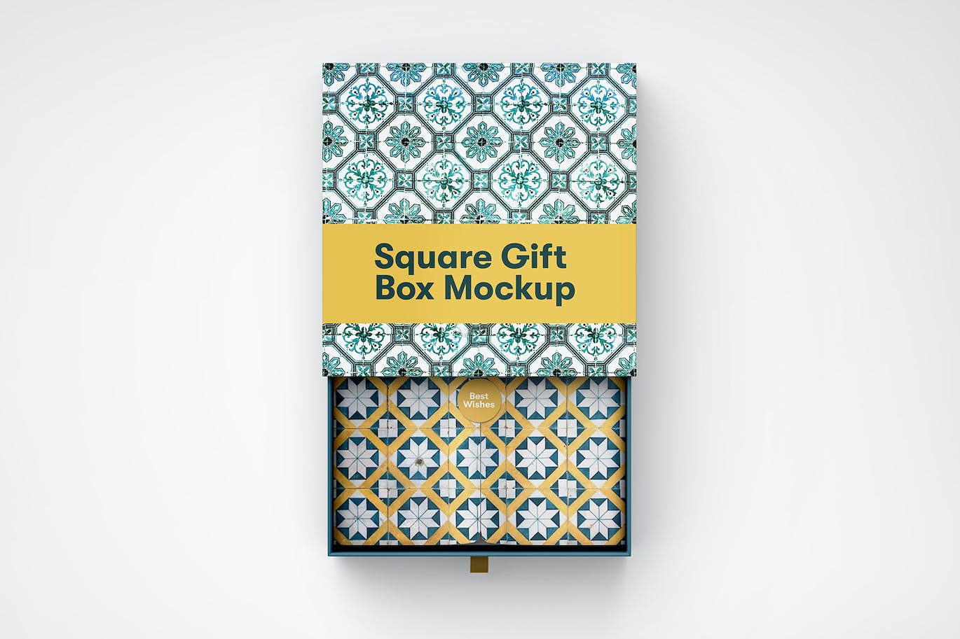 纸质礼品盒图案设计PSD样机素材