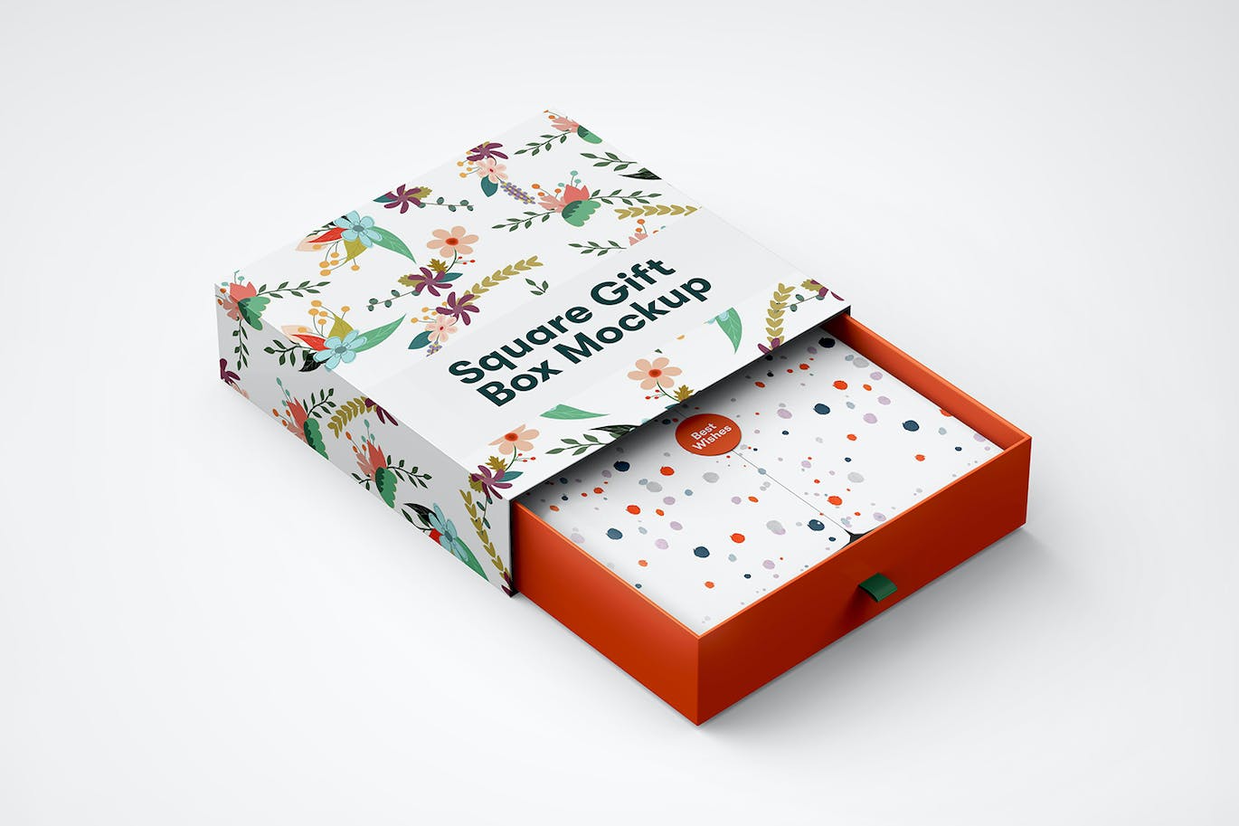 纸质礼品盒图案设计PSD样机素材