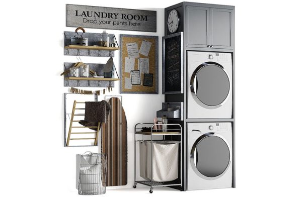 C4D烘干机洗衣机模型收纳架模型下载
