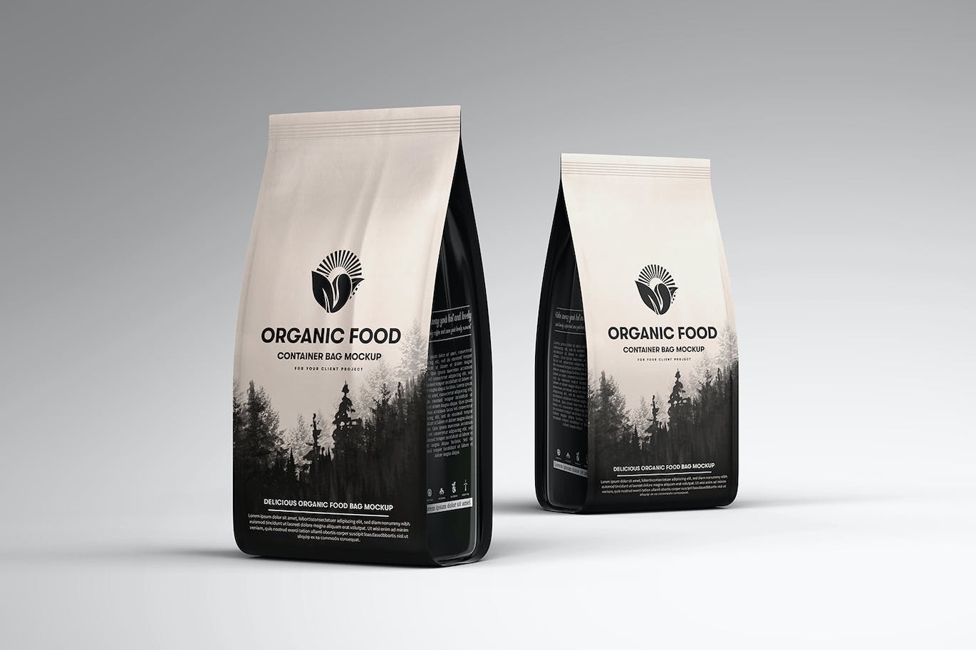 有机食品容器包装袋样机 Organic Food Container Packaging Bag Mockup