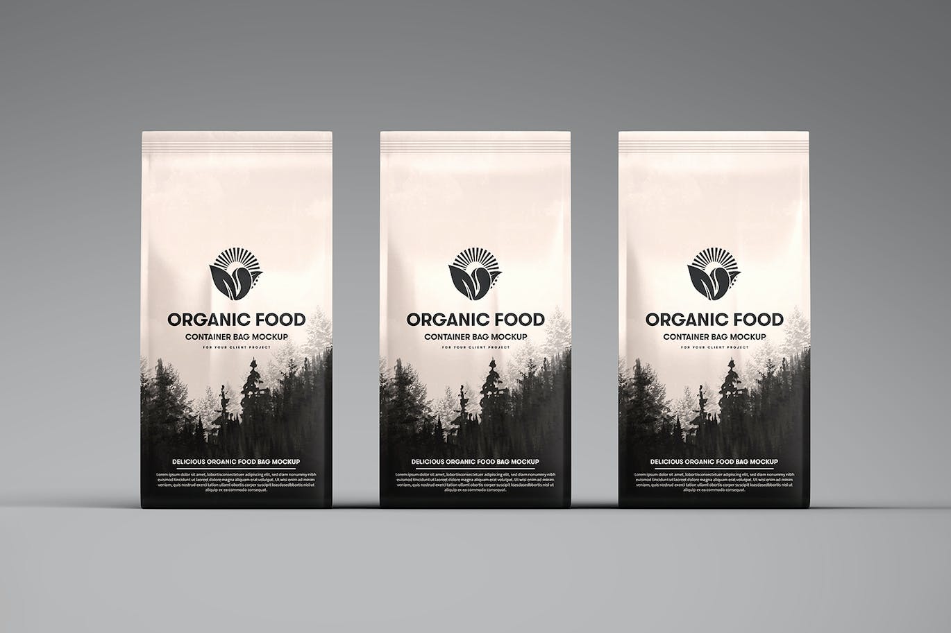 有机食品容器包装袋样机 Organic Food Container Packaging Bag Mockup
