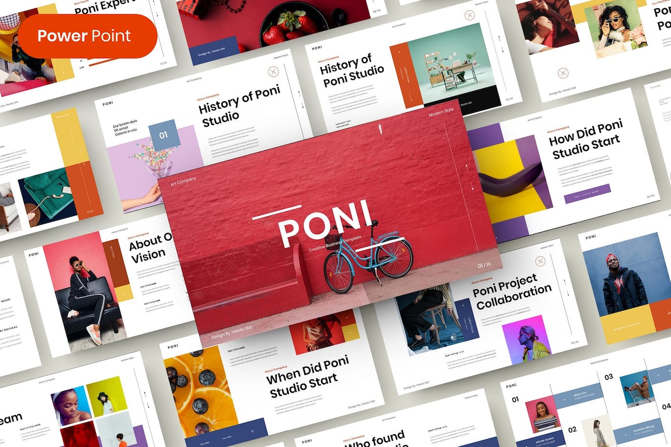 社交媒体商业发展PPT模板下载 Poni – Business PowerPoint Template