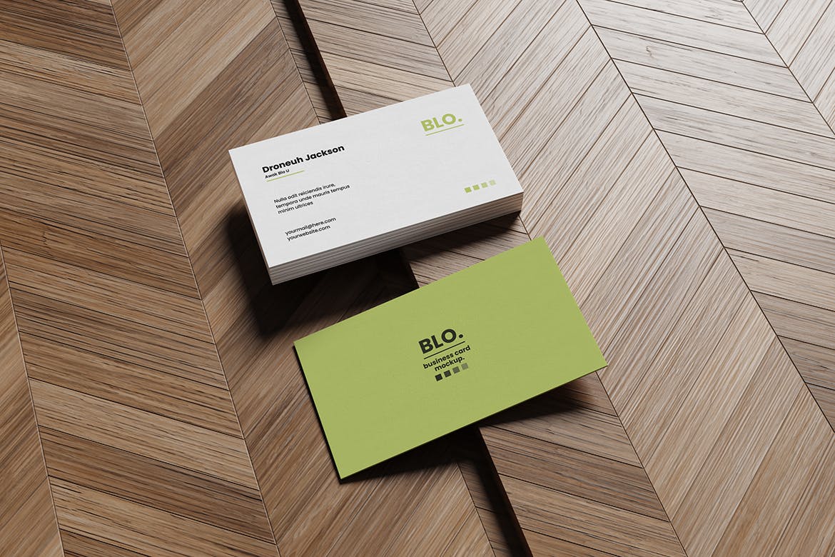 逼真的堆栈名片展示样机 Realistic Stack Business Card Mockup