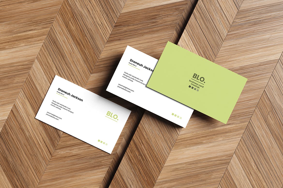 逼真的堆栈名片展示样机 Realistic Stack Business Card Mockup