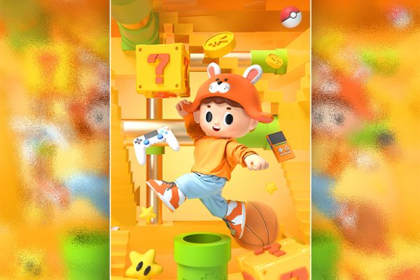 C4D工程-卡通游戏小男孩渲染工程