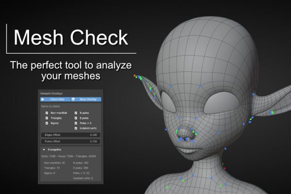 Blender插件-模型网格检查删除优化工具 Mesh Check GPU Edition V0.3.0