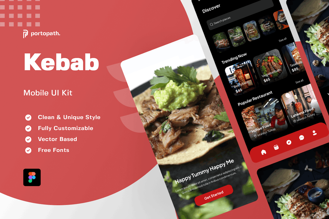 烧烤食品移动应用UI设计模板 Kebab Mobile Apps