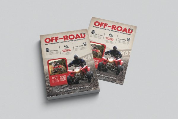 冒险越野车传单设计素材 Off Road Adventure Flyer