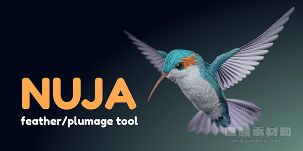 Blender预设-几何节点鸟类羽毛生成器 Nuja – Feather And Plumage Tools