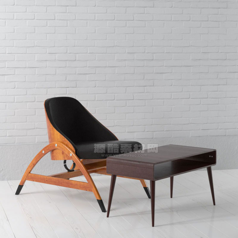 C4D椅子模型矮桌子模型下载