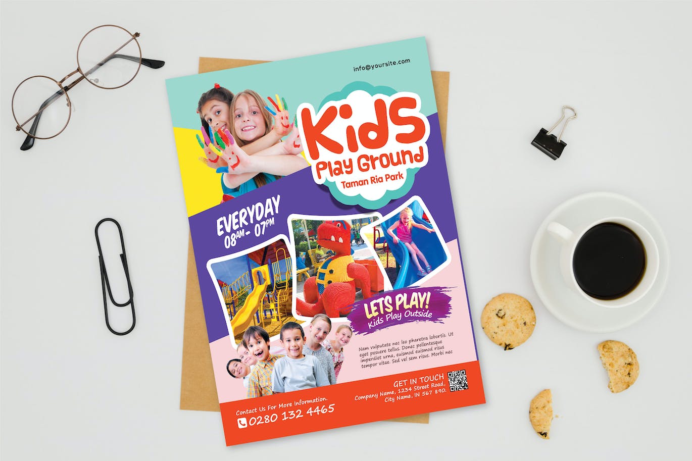 儿童游乐场宣传单设计模板 Kids Playground Flyer