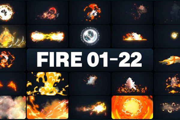 AE模板-95种高级MG卡通火焰燃烧烟雾元素特效动画 Advanced Fire Elements