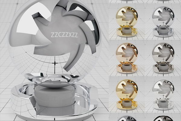 C4D预设-10个金属IOR预设 OC金属材质材质球