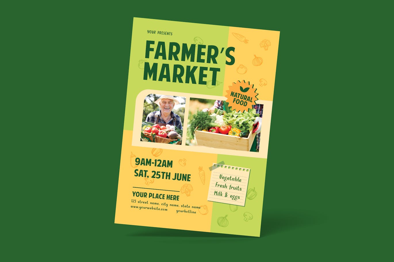 农贸市场宣传传单模板素材 Farmer Market Flyer