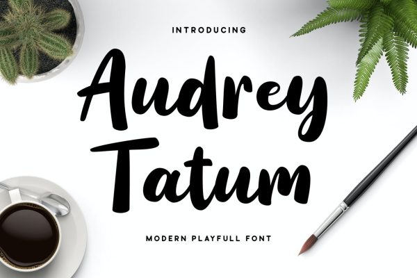 服装设计连字英文字体素材 Audrey Tatum – Playful Font