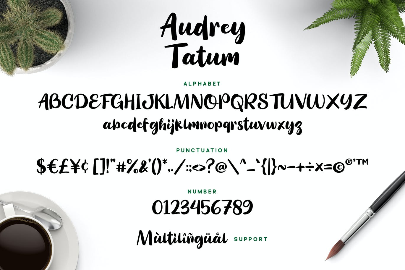服装设计连字字体素材 Audrey Tatum – Playful Font
