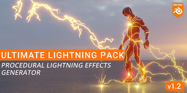 Blender电流闪电特效预设 Ultimate Lightning Pack v1.2