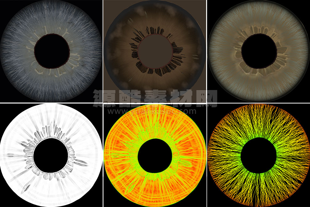 1套高质量眼睛虹膜纹理贴图合集虹膜贴图下载