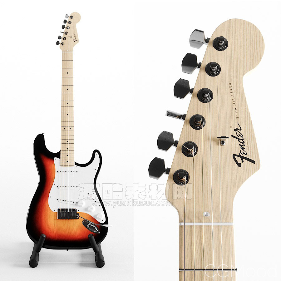 C4D吉他模型乐器模型下载