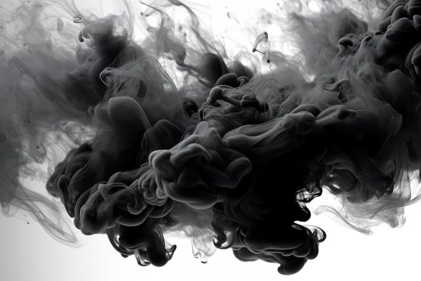 抽象3D黑色烟雾背景图片素材 Black Smoke On white background